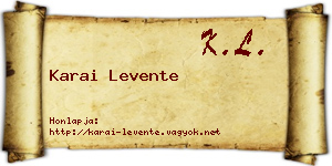 Karai Levente névjegykártya