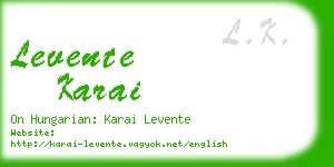 levente karai business card